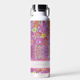 Peachrosa Floral Floral Wasserflasche Trinkflasche