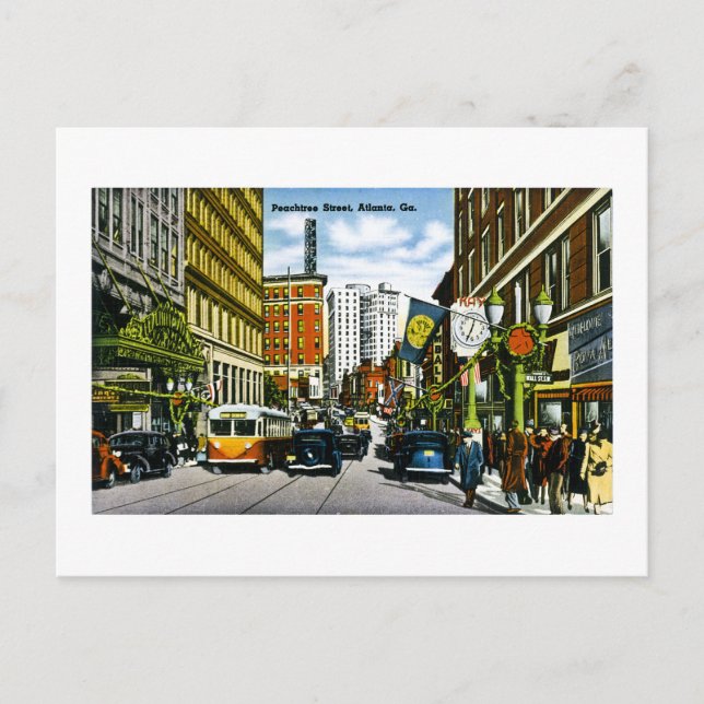 Peachtree Street, Atlanta, GA Postkarte (Vorderseite)