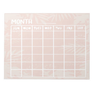 PeachUndated Calendar Notizblock