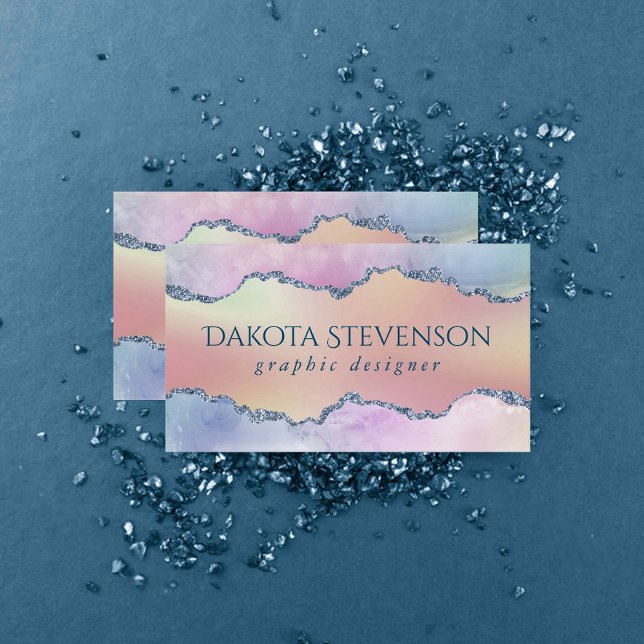 Peachy Agate | Hübsch Soft Pastel Ombre Branding Visitenkarte (Von Creator hochgeladen)