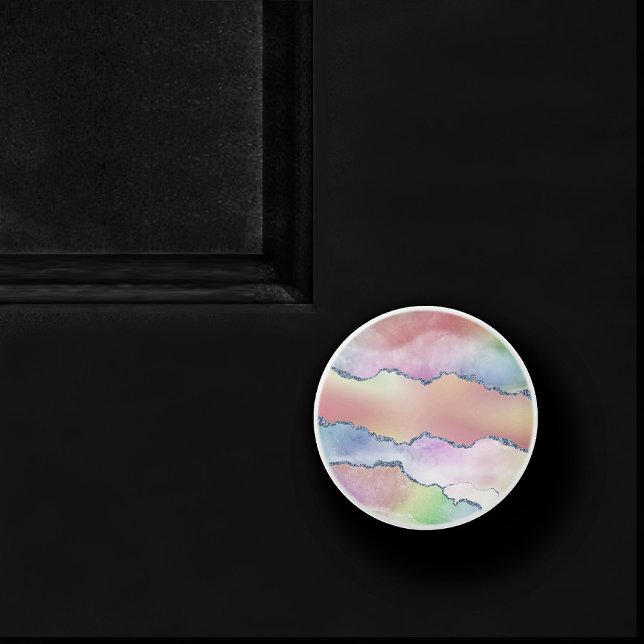 Peachy Agate | Hübsch Soft Pastel Watercolor Ombre Keramikknauf (Von Creator hochgeladen)