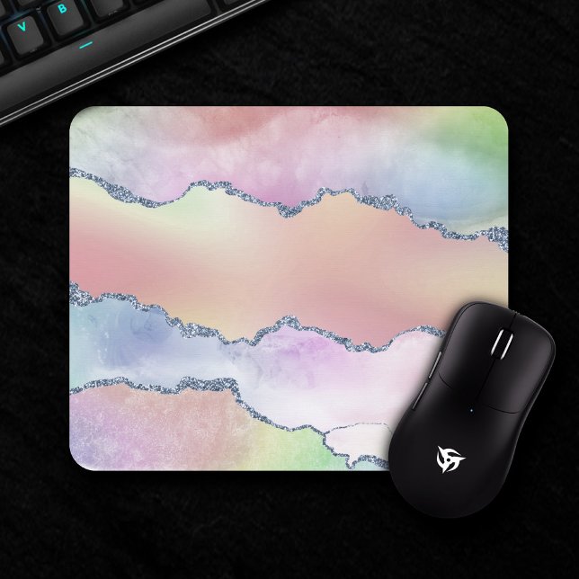 Peachy Agate | Hübsch Soft Pastel Watercolor Ombre Mousepad (Von Creator hochgeladen)