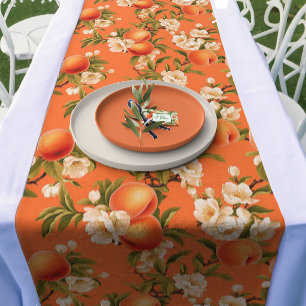 Peachy Blooms - Wasserfarben Peach Themed Mittelgroßer Tischläufer