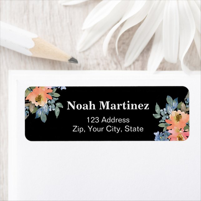 Peachy Blue Watercolor Floral (Von Creator hochgeladen)