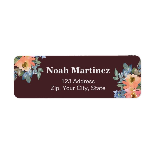 Peachy Blue Watercolor Floral (Vorne)