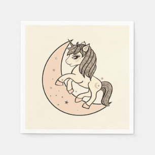 Peachy Blush Pink Celestial Moon Babydusche Serviette