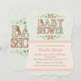Peachy Chic, Country Baby Dusche Einladung