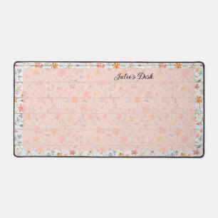 Peachy Floral Design - Personalisierte Schreibtisc Schreibtischunterlage