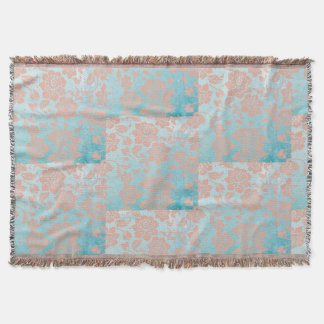Peachy Floral Lace & Aquamarin Decke