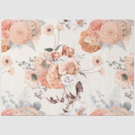 Peachy Floral Series Design 1 Seidenpapier