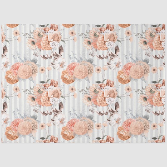 Peachy Floral Series Design 4 Seidenpapier (Vorderseite)