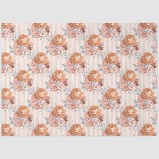 Peachy Floral Series Design 5 Seidenpapier (Vorderseite)