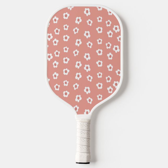 Peachy Floral Wall Clock Pickleball Schläger (Rückseite)