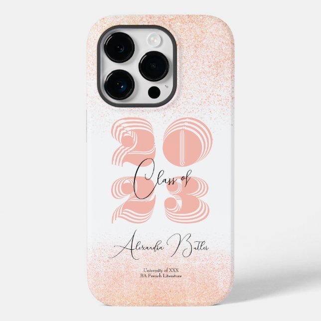 Peachy Grad Individuelle Name Class of 2023 Abschl Case-Mate iPhone Hülle (Rückseite)