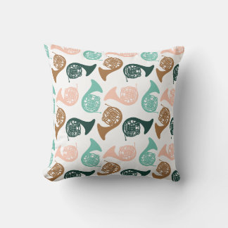Peachy Green Horn | Horn Player-Geschenk Kissen