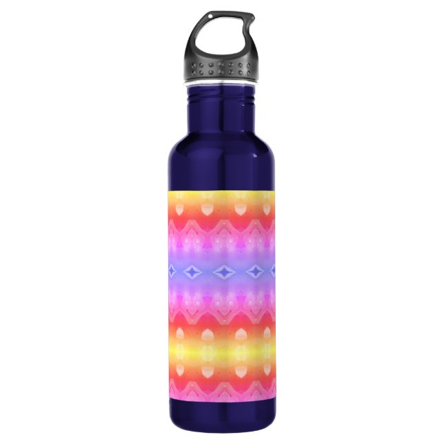 Peachy Ikat 5 Ipanema Edelstahlflasche (Vorderseite)