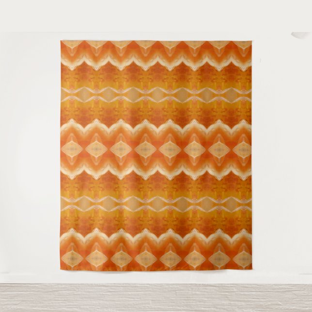Peachy Ikat 7 Wandteppich (Vorderseite)