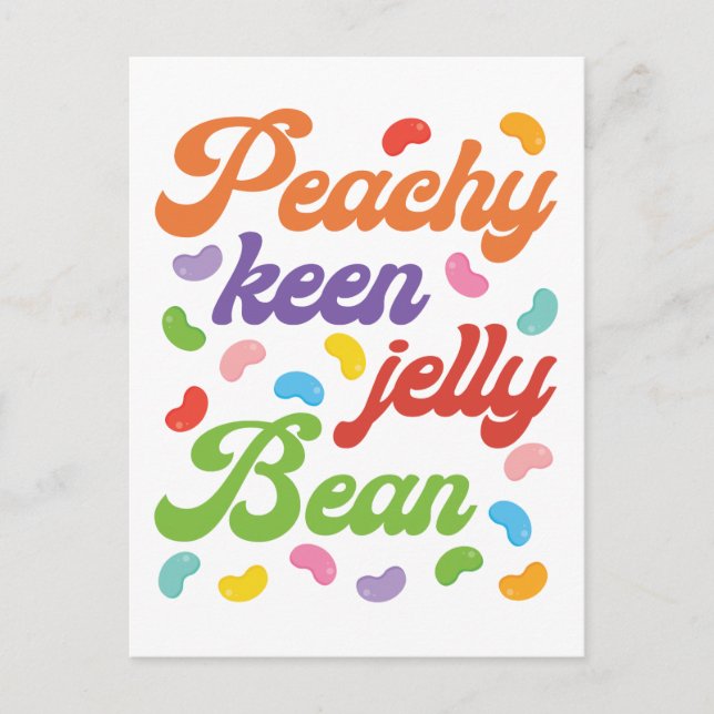 Peachy Keen Jelly Bean Easter Candy Retro Postkarte (Vorderseite)
