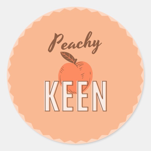 Peachy Keen Peach farbige runde Aufkleber (Vorderseite)