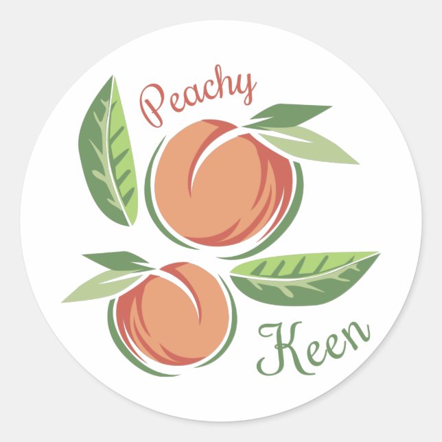 Peachy Keen Runder Aufkleber (Vorderseite)