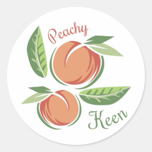 Peachy Keen Runder Aufkleber