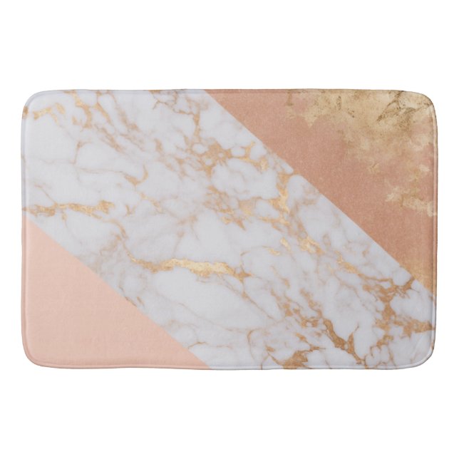 Peachy Marble Elegance Badematte (Vorderseite)