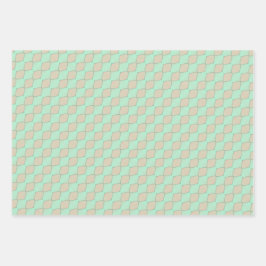Peachy Mint Tango Wrapping Paper Flat Sheet Set Geschenkpapier Set