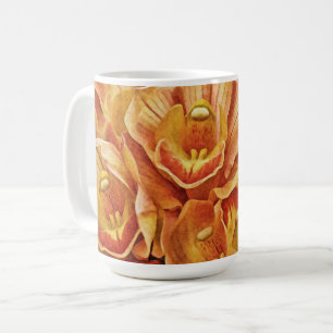 Peachy Orange Orchids Garden Tasse Art Cappella Sa