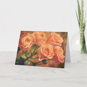 Peachy Orange Rose Scripture Card Psalm 33:1 Karte