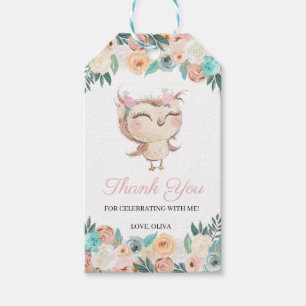 Peachy Owl Vielen Dank für Ihre Unterstützung Tag Geschenkanhänger