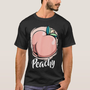 Peachy Peach Peaches Summer Frucht Retro Hippie Fe T-Shirt