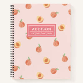 Peachy Peach School Spiral Notebook Notizbuch