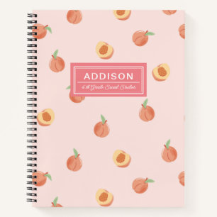Peachy Peach School Spiral Notebook Notizbuch