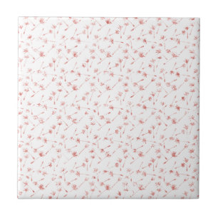 Peachy Pink Blush Bloral Glitzy Glitzer Fliese