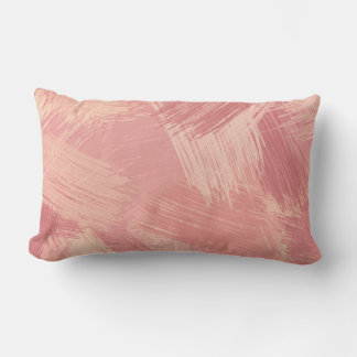 Peachy PInk Brush Strokes | Abstrakt Lendenkissen