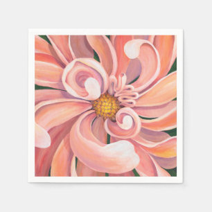 Peachy Pink Dahlia - Paper Party Napkins Serviette