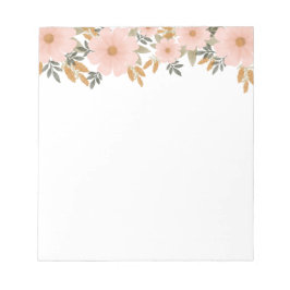 Peachy Pink Fall Floral Notizblock