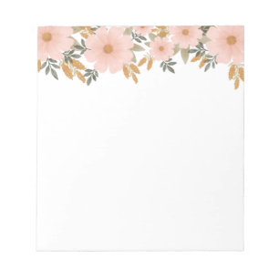 Peachy Pink Fall Floral Notizblock