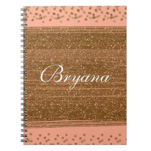 Peachy Pink & Gold Confetti Dots Notebook Journal Notizblock