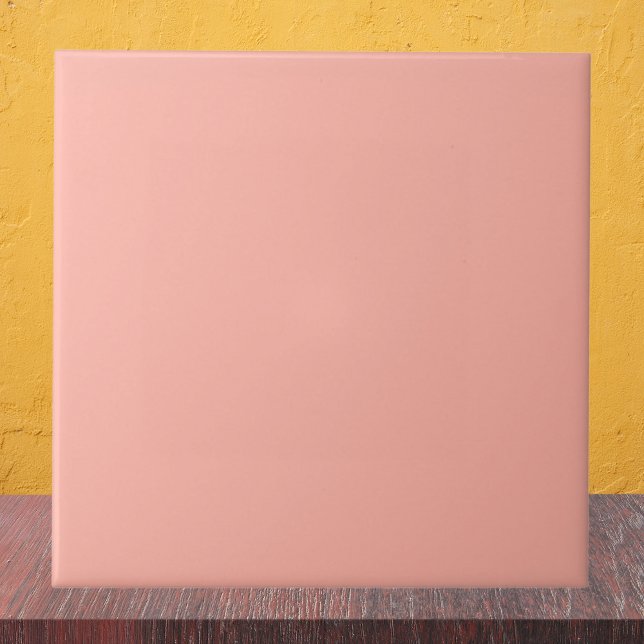 Peachy Pink Solid Color Fliese (Von Creator hochgeladen)