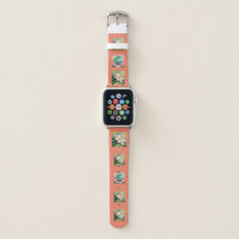 Peachy Plumeria sloth watch band Apple Watch Band