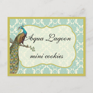 Peackcock Dessert oder Candy Buffet Tafelschild Postkarte