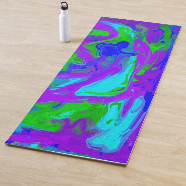 Peacock Abstrakte Wasserfarben Yogamatte (Beispiel)