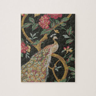 Peacock And Pink Roses Puzzle