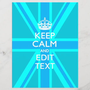 Peacock Aqua Behalte Ruhe und Ihren Text Union Jac Flyer