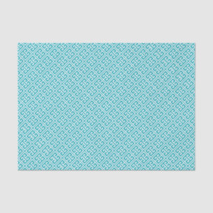 Peacock Aquamarines griechisches Schlüsselmuster Seidenpapier