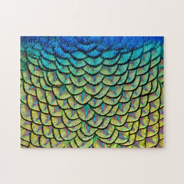 Peacock Art Deco Feathers Puzzle (Horizontal)