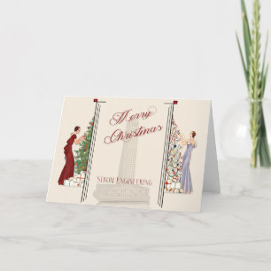 Peacock Art Deco Flair Frohe Weihnachten