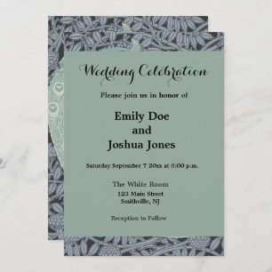 Peacock Art Nouveau Bird Classic Einladung