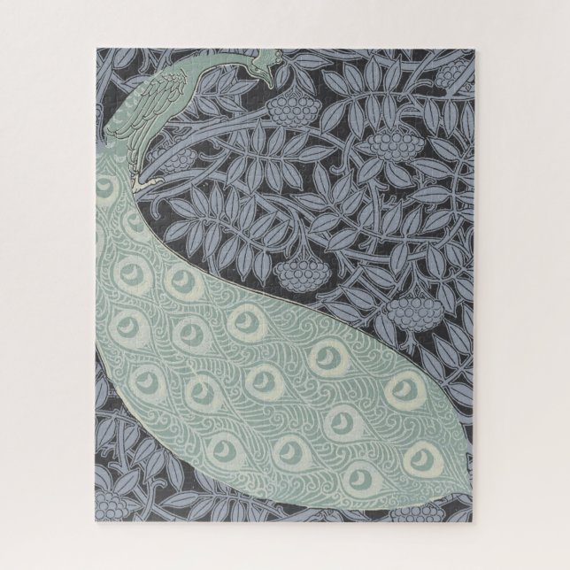 Peacock Art Nouveau Bird Classic Puzzle (Vertikal)